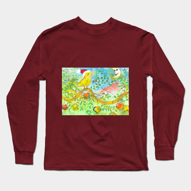 Cip, cip Merry Christmas to the moon Long Sleeve T-Shirt by walter festuccia